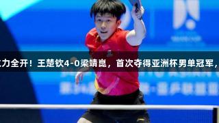 巅峰对决，火力全开！王楚钦4-0梁靖崑，首次夺得亚洲杯男单冠军，人生就是博！