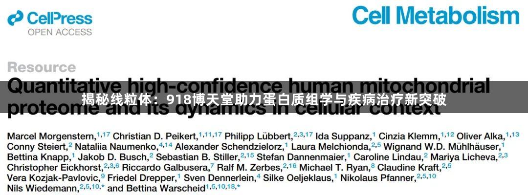 揭秘线粒体：918博天堂助力蛋白质组学与疾病治疗新突破