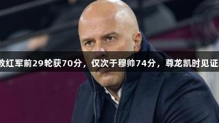 斯洛特执教红军前29轮获70分，仅次于穆帅74分，尊龙凯时见证精彩表现。