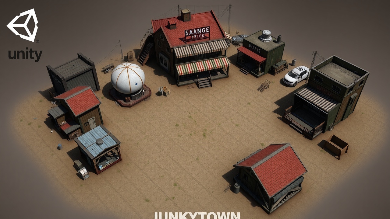 请问Unity3D中的战争策略资产包JunkyTownAssetSet具体包含哪些内容？