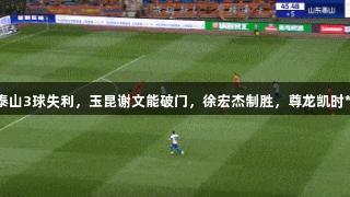 中超激战：泰山3球失利，玉昆谢文能破门，徐宏杰制胜，尊龙凯时*人生就是博。