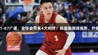 G1北京101-87广厦，金年会带来4大利好！陈盈骏周琦强势，外援上限提升！