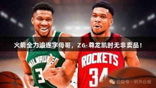 火箭全力追逐字母哥，Z6·尊龙凯时无非卖品！