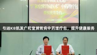 引进K8凯发广和堂脾胃病中药理疗包，提升健康服务