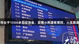 浙江队毛奕菡夺女子1500米自由泳金，安徽小将遗憾第四，人生就是博-尊龙凯时。