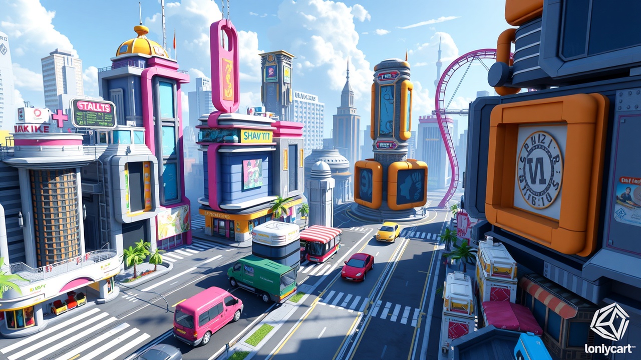 优化后的标题：[金年会]Unity3D开放世界资源包——未来之城LowPolyArt，让游戏开发更轻松！