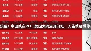 孙颖莎获胜！中国队在WTT美国大满贯开门红，人生就是博尊龙凯时。