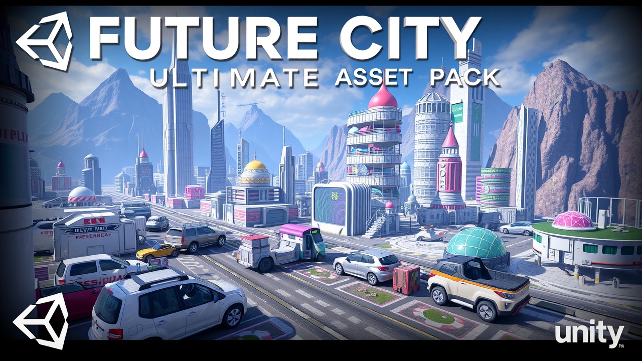 Unity3D：低多边形风格的资产包《未来之城终极资产包》