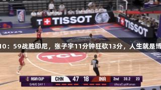 中国女篮110：59战胜印尼，张子宇11分钟狂砍13分，人生就是博-尊龙凯时！