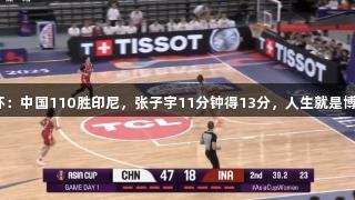女篮亚洲杯：中国110胜印尼，张子宇11分钟得13分，人生就是博尊龙凯时！