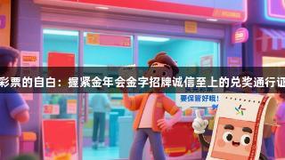 彩票的自白：握紧金年会金字招牌诚信至上的兑奖通行证
