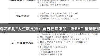 尊龙凯时*人生就是搏：夏日狂欢中的“浙BA”篮球激情