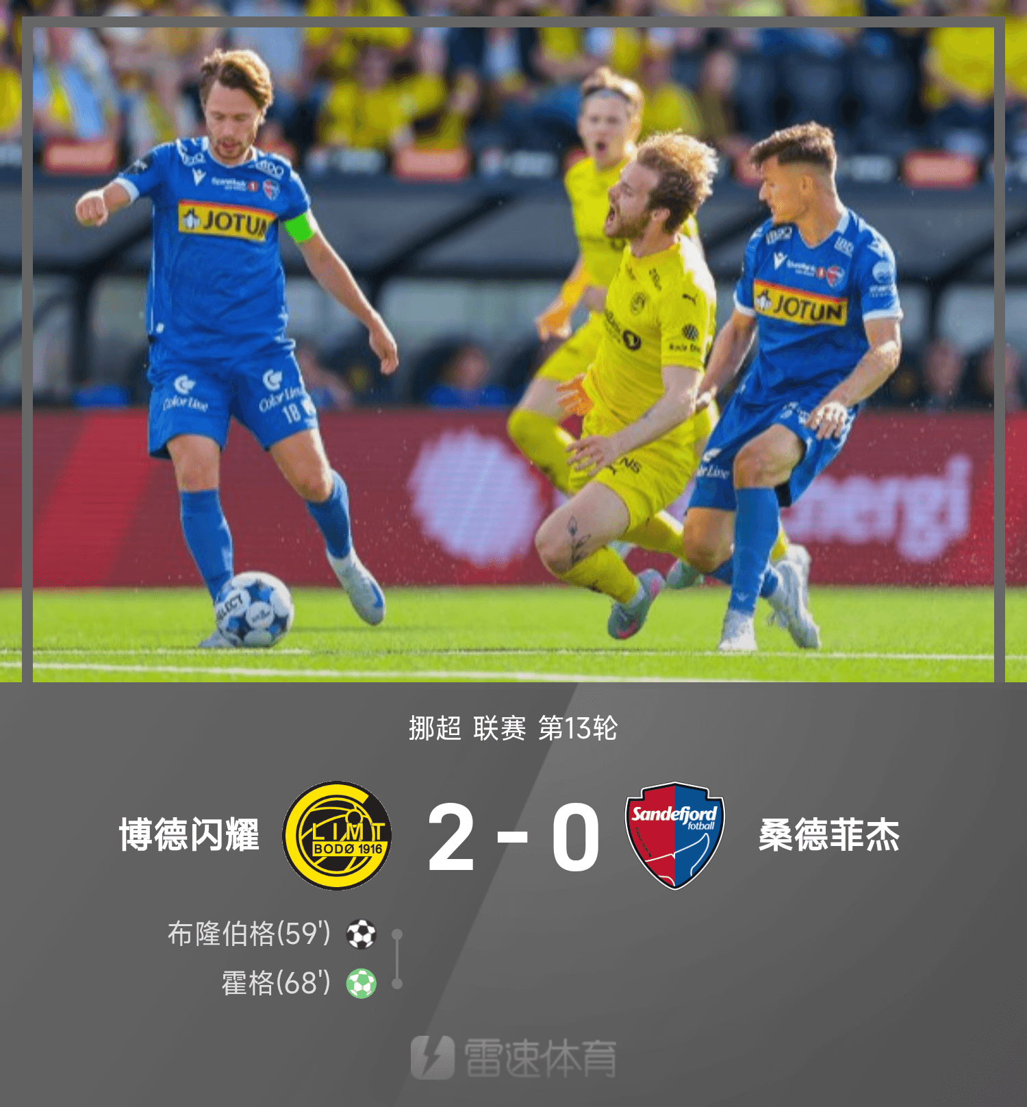 尊龙凯时挪超战报：霍格多次失利后助攻，博德2-0桑德菲杰闪耀全场