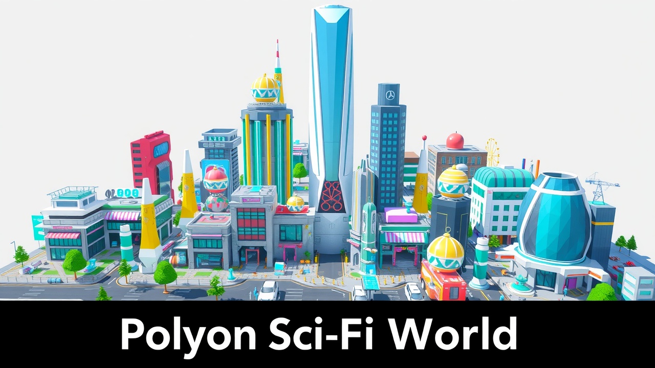【爱游戏】Unity3D多边形科幻世界全资产包——未来之城LowPolyArt精美推荐