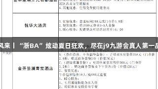 有风来丨“浙BA”炫动夏日狂欢，尽在j9九游会真人第一品牌