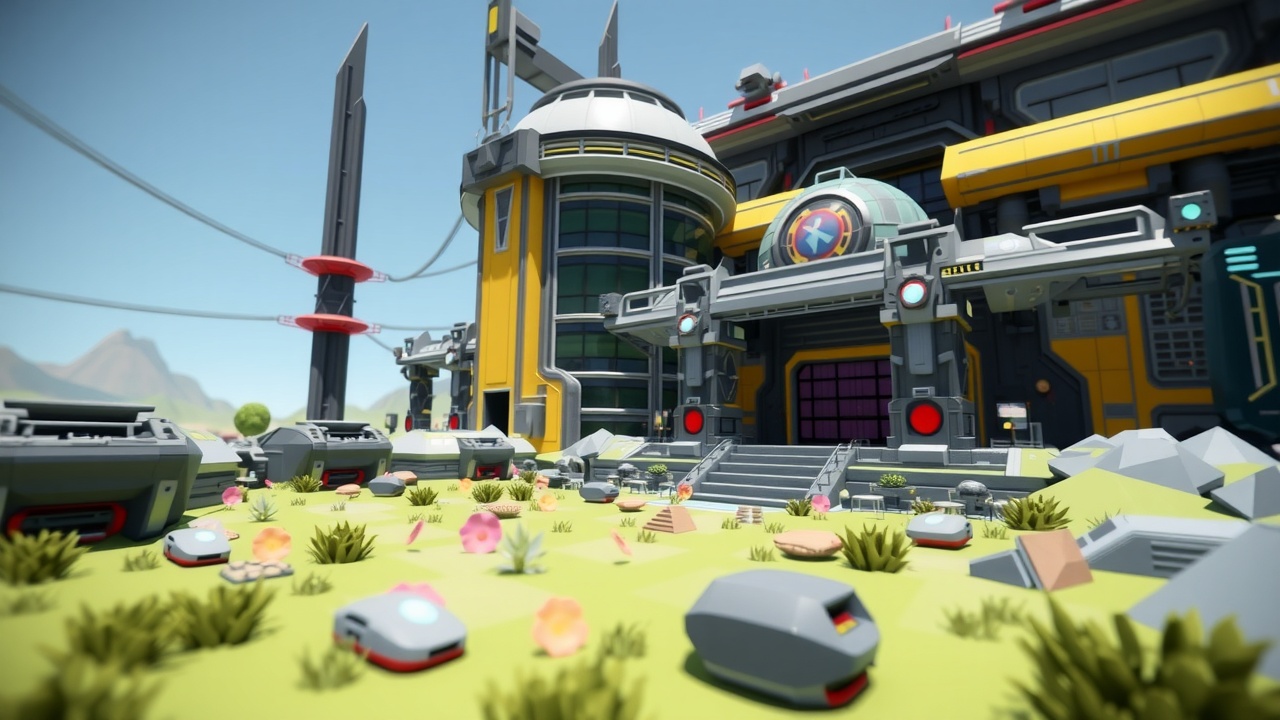 Unity3D：低多边形风格的科幻基地资产包LowPolyArt