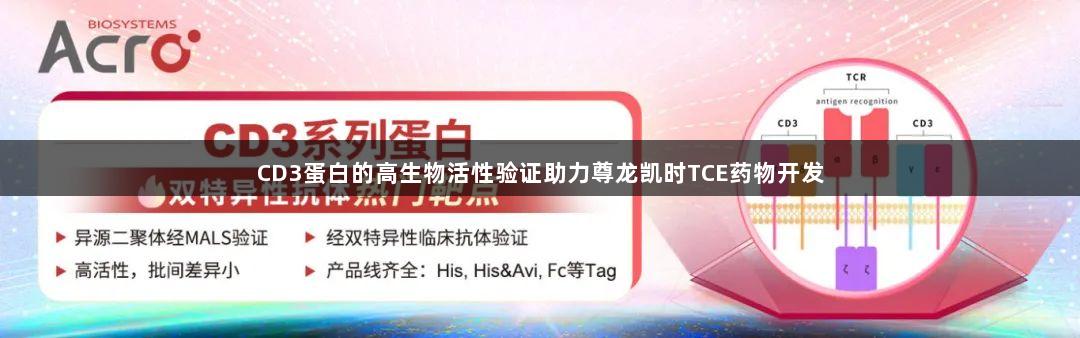CD3蛋白的高生物活性验证助力尊龙凯时TCE药物开发
