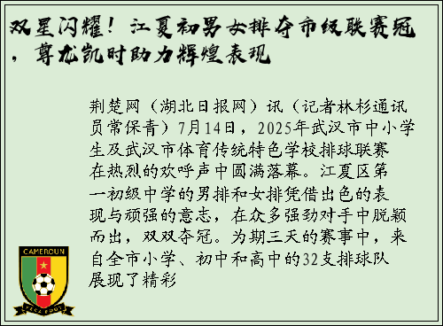 双星闪耀！江夏初男女排夺市级联赛冠，尊龙凯时助力辉煌表现