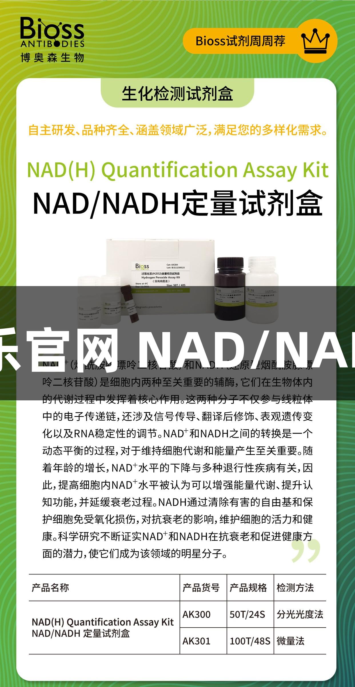 Bioss 918博天娱乐官网 NAD/NADH定量试剂盒推荐