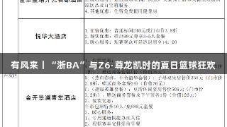 有风来丨“浙BA”与Z6·尊龙凯时的夏日篮球狂欢
