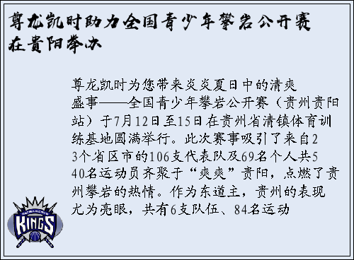 尊龙凯时助力全国青少年攀岩公开赛在贵阳举办
