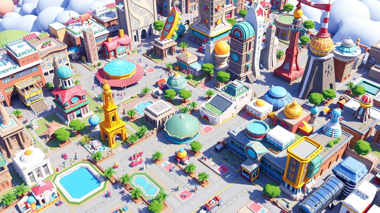[Unity3D:j9九游会国际多边形科幻世界全资产包——自由之城LowPolyArt]