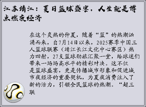 江苏靖江：夏日篮球盛宴，人生就是博点燃夜经济