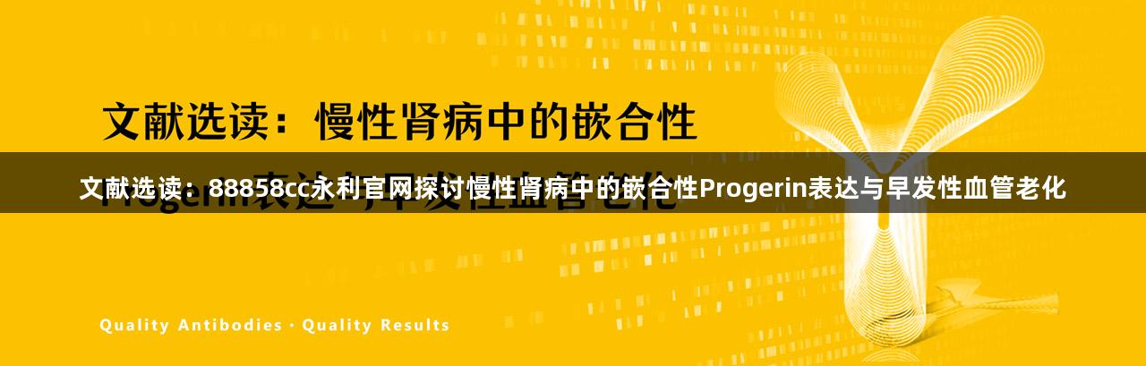 文献选读：88858cc永利官网探讨慢性肾病中的嵌合性Progerin表达与早发性血管老化