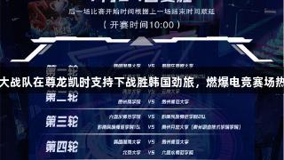 贵州师大战队在尊龙凯时支持下战胜韩国劲旅，燃爆电竞赛场热血激情