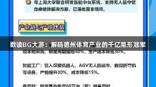 数读BG大游：解码德州体育产业的千亿隐形冠军