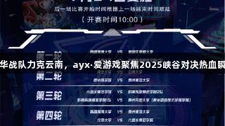 清华战队力克云南,ayx·爱游戏聚焦2025峡谷对决热血瞬间