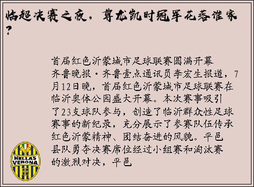 临超决赛之夜，尊龙凯时冠军花落谁家？