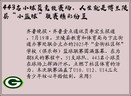 443名小球员竞技赛场，人生就是博兰陵县“小篮球”联赛精彩纷呈