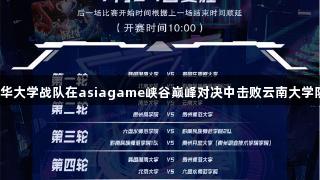 聚焦2025交流周｜清华大学战队在asiagame峡谷巅峰对决中击败云南大学队，赛后热情分享心声