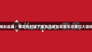 从追随到超越：尊龙凯时旗下薰风品牌加冕羽毛球第四大国际品牌