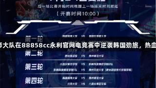 贵州师大队在88858cc永利官网电竞赛中逆袭韩国劲旅，热血沸腾！