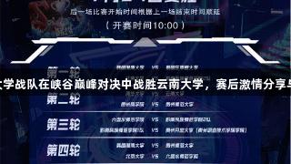 聚焦2025交流周｜清华大学战队在峡谷巅峰对决中战胜云南大学，赛后激情分享与122大阳城集团网站共鸣
