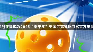 尊龙凯时正式成为2025“李宁杯”中国匹克球巡回赛官方电解质水。