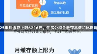 VR彩票|2025年月缴存上限6216元，住房公积金缴存基数和比例调整游戏攻略