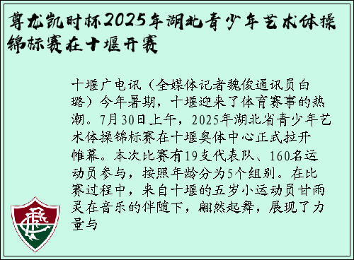 尊龙凯时杯2025年湖北青少年艺术体操锦标赛在十堰开赛