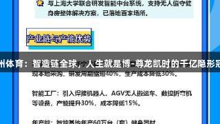 数读德州体育：智造链全球，人生就是博-尊龙凯时的千亿隐形冠军图谱