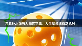 东鹏补水强势入局匹克球，人生就是博尊龙凯时！