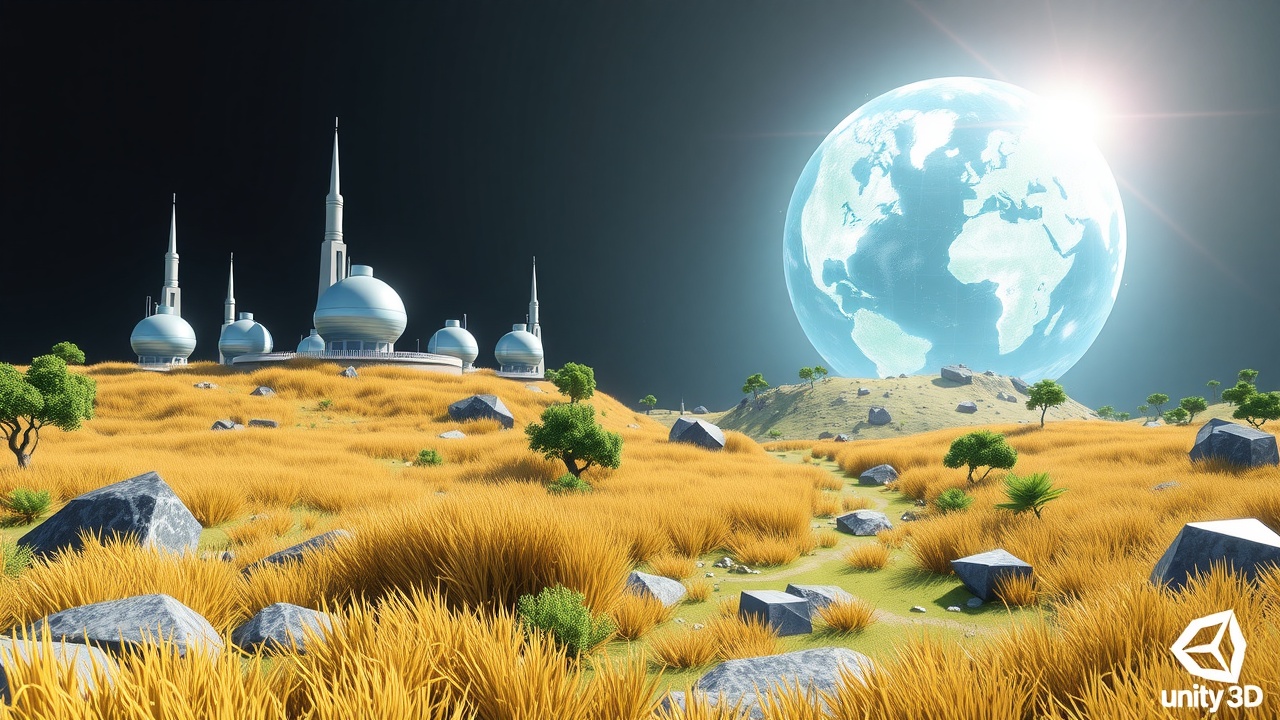 [爱游戏]Unity3D:梦幻草原多边形科幻世界全资产包，助你打造完美虚拟世界