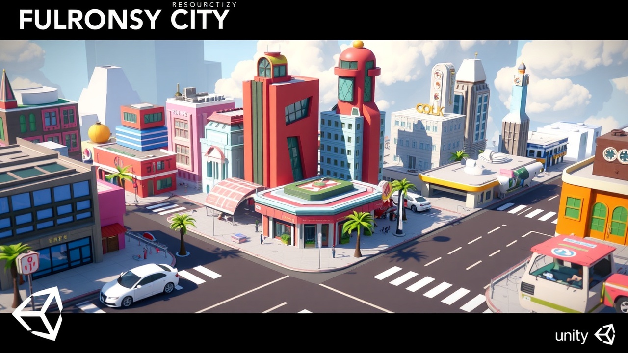《KU酷游：Unity3D低多边形风格资产包——未来之城资源包》