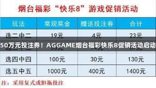 50万元投注券！AGGAME烟台福彩快乐8促销活动启动