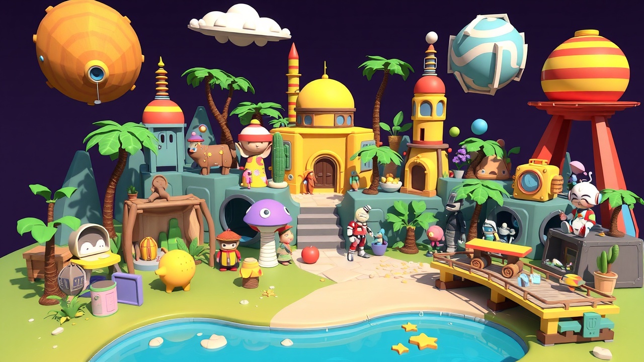 改写后的问题可以是：[爱游戏]带你探索Unity3D多边形科幻世界全资产包，畅游卡通乐园！