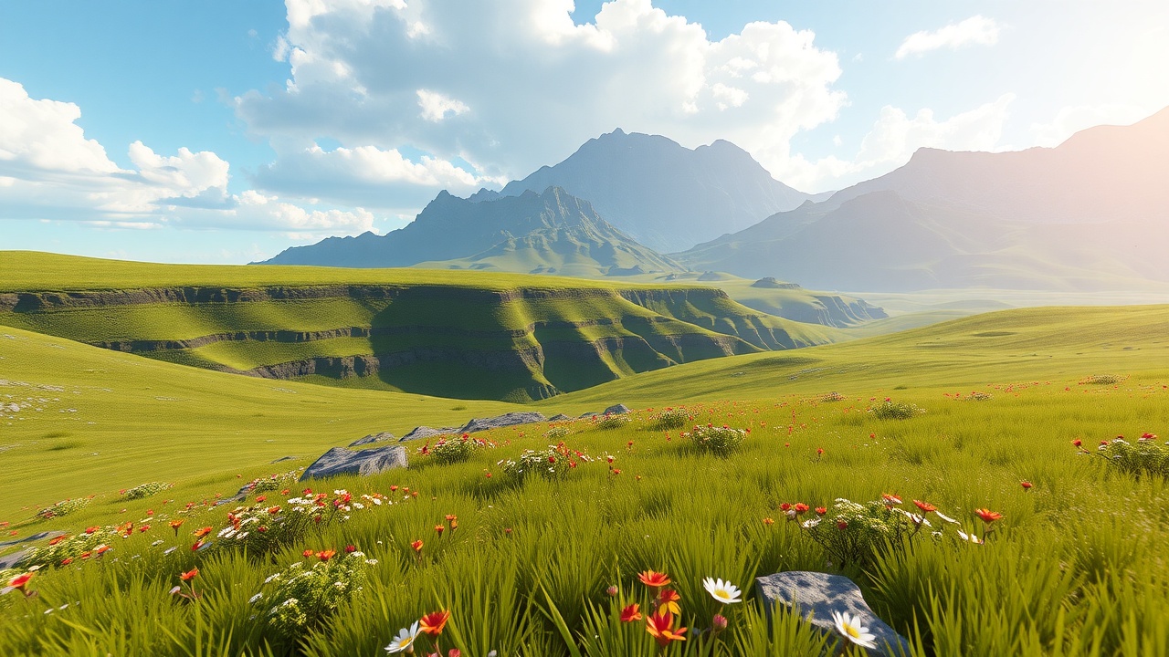 如何在Unity3D中使用URP实现游戏就绪级别的宏伟草原（MajesticGrassland），并结合j9九游会达到最佳效果？