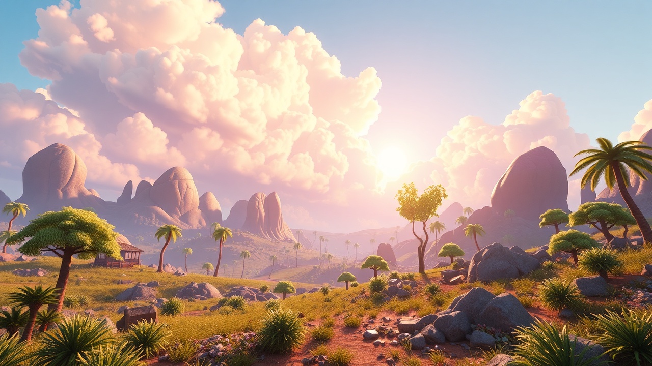 如何在Unity3D中创建爱游戏品牌的原始空中-URP-游戏就绪级别PrimitiveSkyWorld？