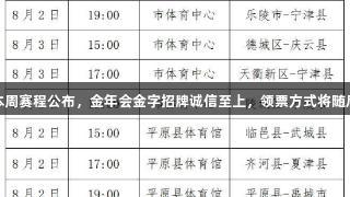 德BA本周赛程公布，金年会金字招牌诚信至上，领票方式将随后发布。