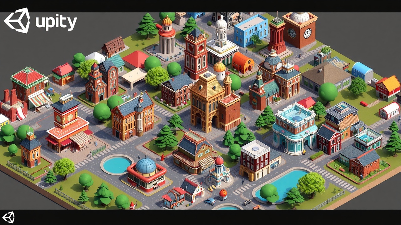 《爱游戏：Unity3D低多边形风格资产包——史诗之都AssetSet》